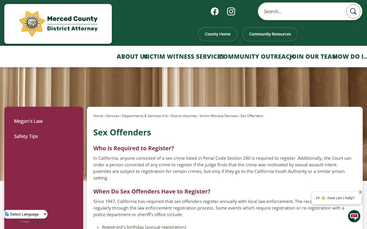 Merced County Sheriff sex offender information